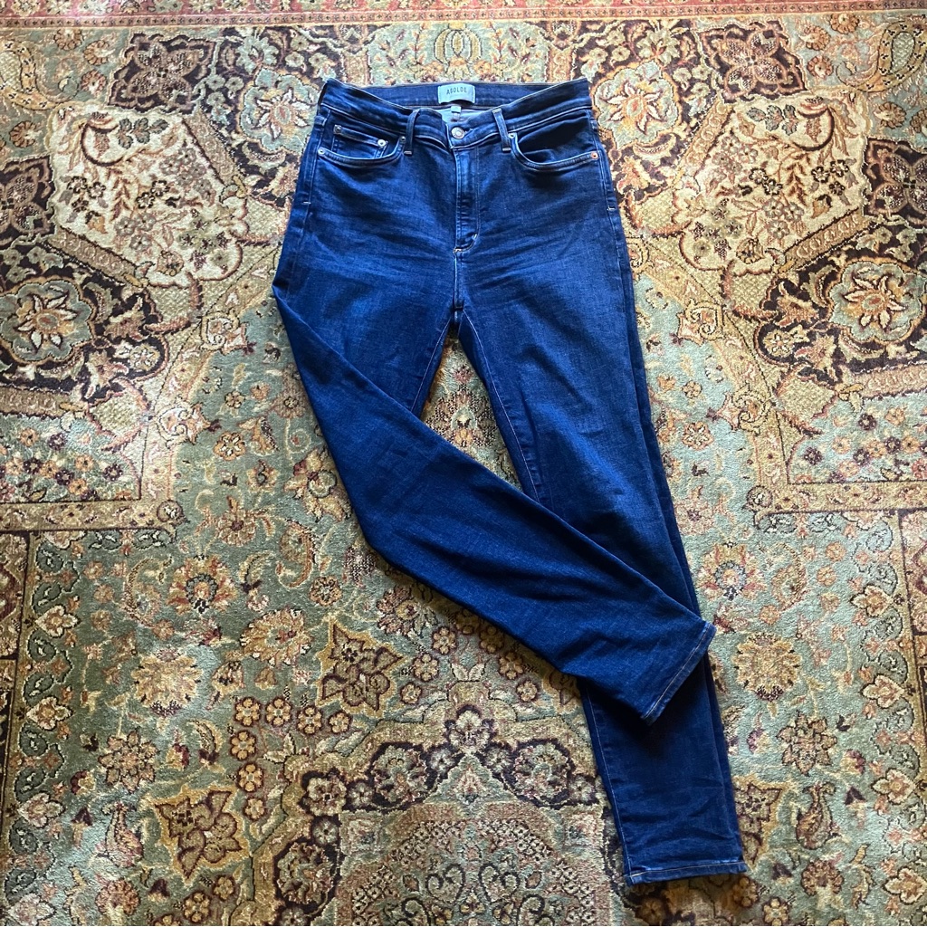 Agolde Dark Indigo Mid-Rise Jeans